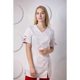 Костюм Милана-Шарм жен (50%хл-50%пэ/150гр; белый/красный) Костюм Милана-Шарм жен (50%хл-50%пэ/150гр; белый/красный)