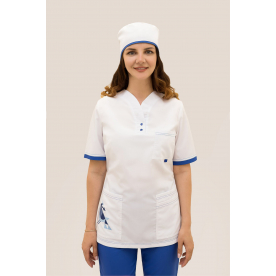 Костюм Вэст-Флай жен (35%вис-65%пэ/160гр; белый/синий) Костюм Вэст-Флай жен (35%вис-65%пэ/160гр; белый/синий)