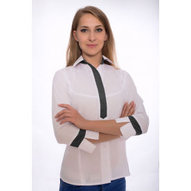 Блузка Лаура жен (35%хл-65%пэ/120гр; белый/черный)