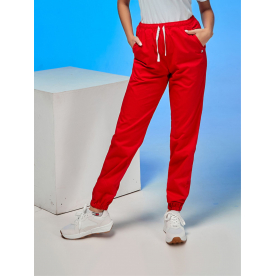 Брюки Джогеры 030 жен (50%хл-50%пэ/150гр; красный/-) Брюки Джогеры 030 жен (50%хл-50%пэ/150гр; красный/-)
