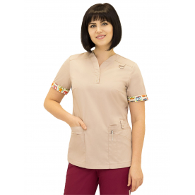 Костюм Вэст-Сити жен (50%хл-50%пэ/150гр; бежевый/бордовый) Костюм Вэст-Сити жен (50%хл-50%пэ/150гр; бежевый/бордовый)