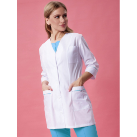 Костюм Каприз жен (35%хл-65%пэ/120гр; белый/ярко-голубой) Костюм Каприз жен (35%хл-65%пэ/120гр; белый/ярко-голубой)