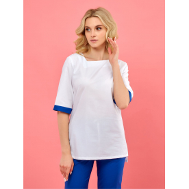 Костюм Фиона-Колор жен (60%хл-40%пэ/130гр; белый/василек) Костюм Фиона-Колор жен (60%хл-40%пэ/130гр; белый/василек)