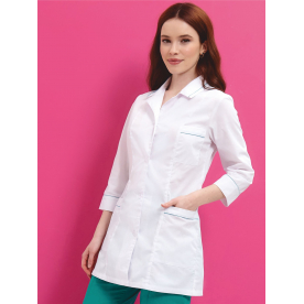 Костюм Эконом жен (35%хл-65%пэ/120гр; белый/бирюза) Костюм Эконом жен (35%хл-65%пэ/120гр; белый/бирюза)
