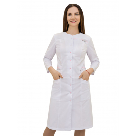 Халат Карина жен (50%хл-50%пэ/150гр; белый/розовый) Халат Карина жен (50%хл-50%пэ/150гр; белый/розовый)